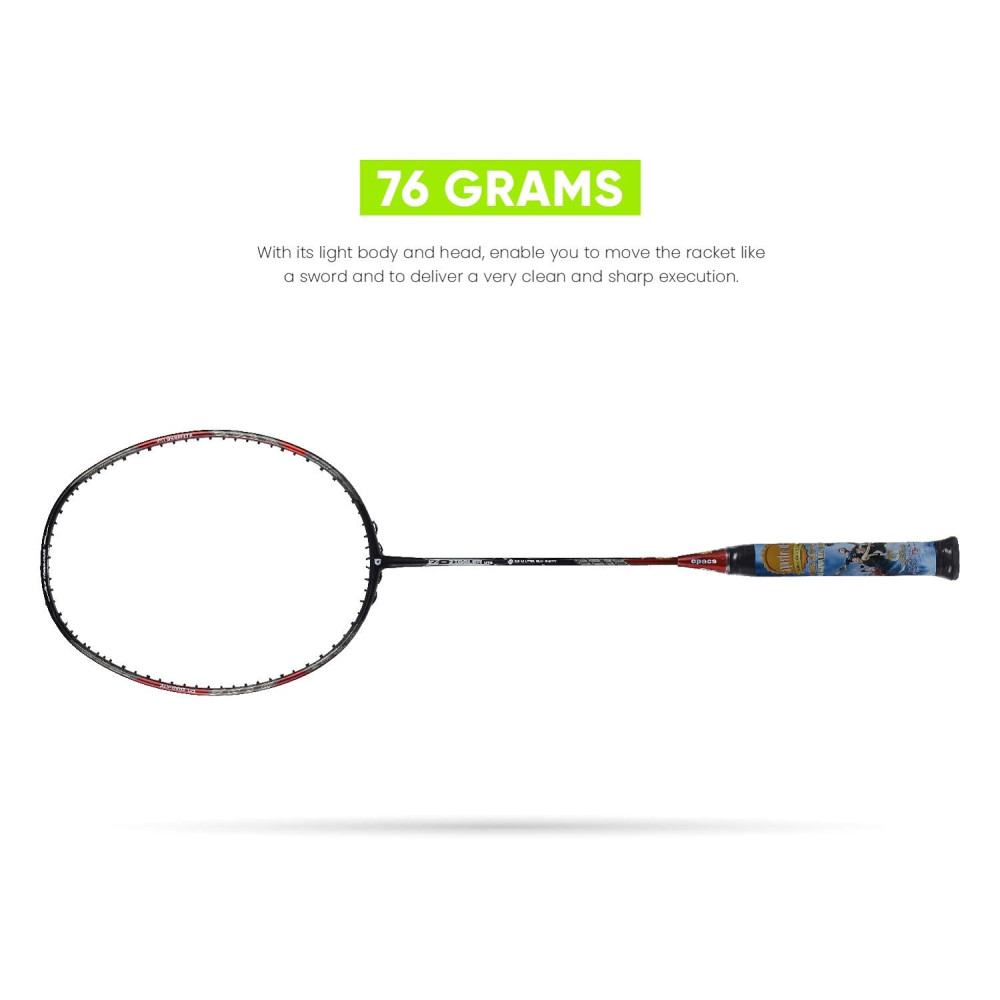 Apacs Z-Ziggler Lite 76g, 33 LBS Unstrung Graphite Badminton Racquet with Full Cover (Black/Red) Apacs Z-Ziggler Lite 76g, 33 LBS Unstrung Graphite Badminton Racquet with Full Cover (Black/Red)