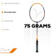YOUNG (Malaysia) Fury 17 Graphite Professional Badminton Racket, Lightweight, Head Light, One Piece High Modulus 24-Ton Graphite (Orange/Blue), Strung, Includes Full Cover YOUNG (Malaysia) Fury 17 Graphite Professional Badminton Racket, Lightweight, Head Light, One Piece High Modulus 24-Ton Graphite (Orange/Blue), Strung, Includes Full Cover