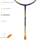 YOUNG (Malaysia) Fury 17 Graphite Professional Badminton Racket, Lightweight, Head Light, One Piece High Modulus 24-Ton Graphite (Orange/Blue), Strung, Includes Full Cover YOUNG (Malaysia) Fury 17 Graphite Professional Badminton Racket, Lightweight, Head Light, One Piece High Modulus 24-Ton Graphite (Orange/Blue), Strung, Includes Full Cover