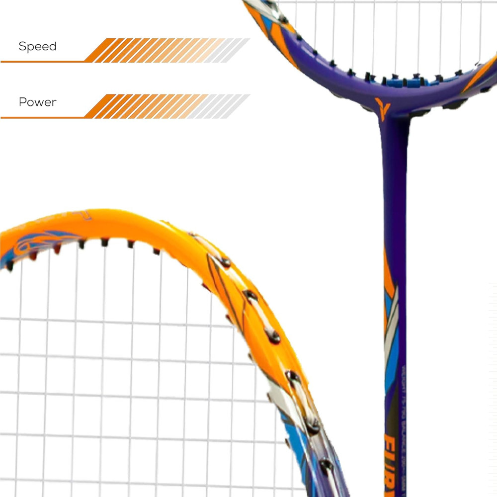 YOUNG (Malaysia) Fury 17 Graphite Professional Badminton Racket, Lightweight, Head Light, One Piece High Modulus 24-Ton Graphite (Orange/Blue), Strung, Includes Full Cover YOUNG (Malaysia) Fury 17 Graphite Professional Badminton Racket, Lightweight, Head Light, One Piece High Modulus 24-Ton Graphite (Orange/Blue), Strung, Includes Full Cover