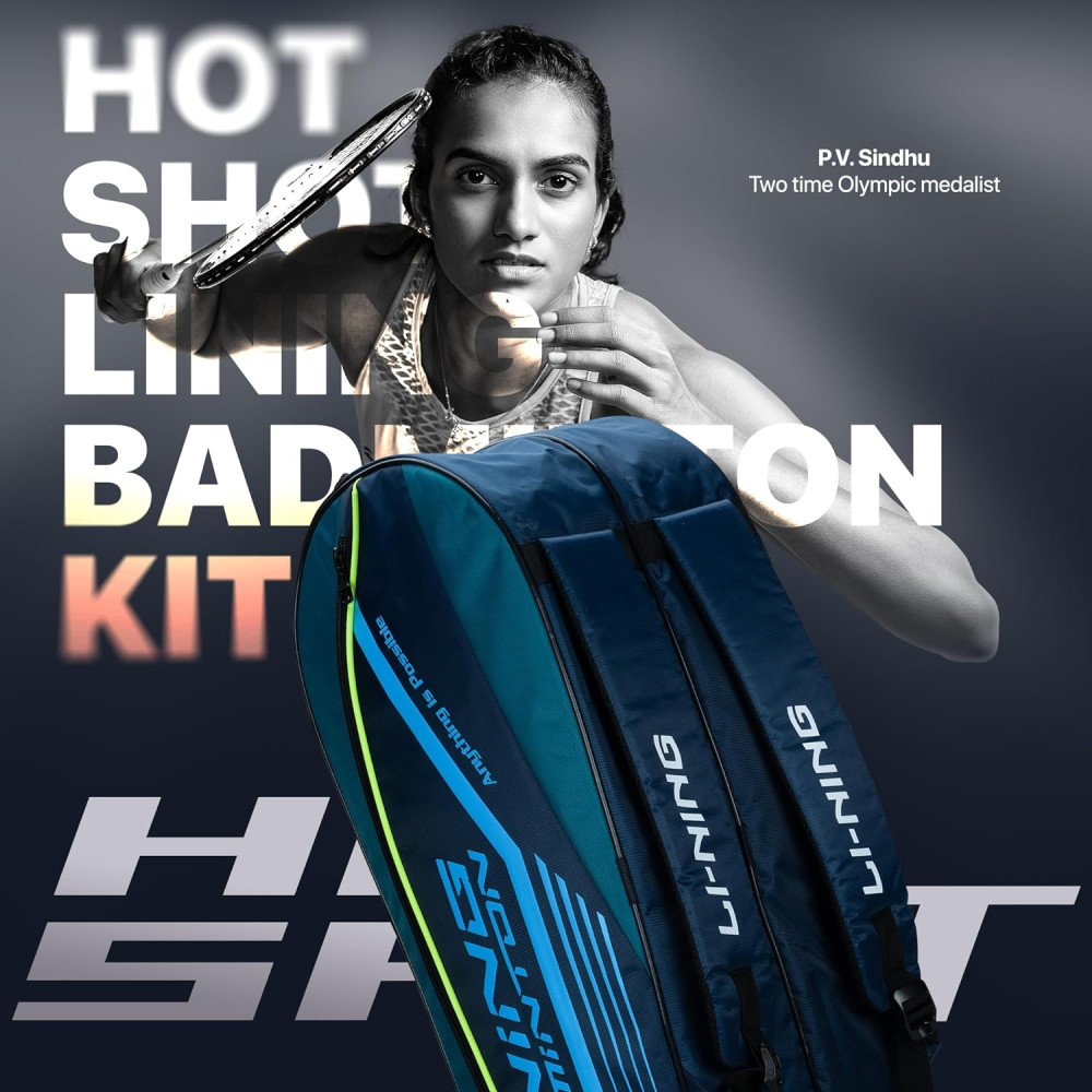 Li-Ning Hot Shot Triple Zipper Polyester Badminton Kit Bag | Easy - Access Compartments | Spacious | Unisex - Men, Boys, Girls, Women Li-Ning Hot Shot Triple Zipper Polyester Badminton Kit Bag | Easy - Access Compartments | Spacious | Unisex - Men, Boys, Girls, Women