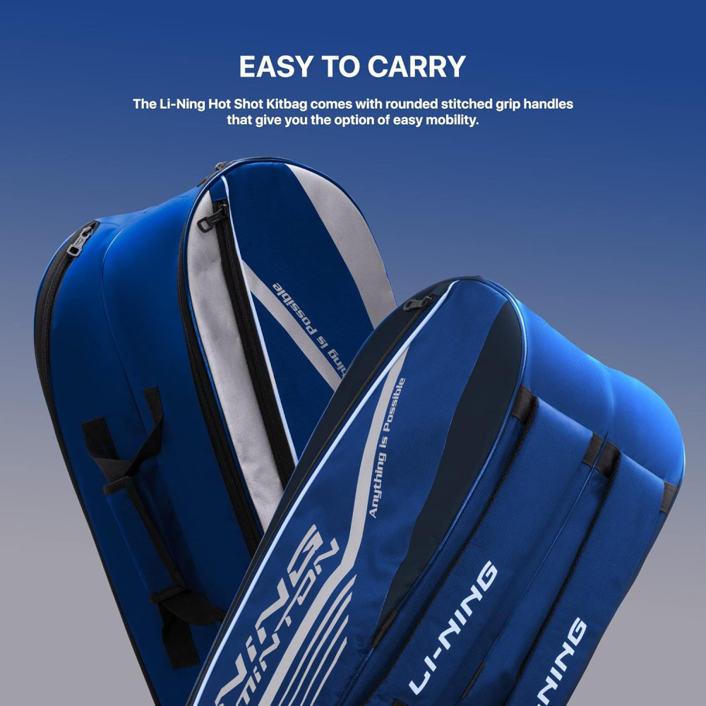Li-Ning Hot Shot Triple Zipper Polyester Badminton Kit Bag | Easy - Access Compartments | Spacious | Unisex - Men, Boys, Girls, Women Li-Ning Hot Shot Triple Zipper Polyester Badminton Kit Bag | Easy - Access Compartments | Spacious | Unisex - Men, Boys, Girls, Women