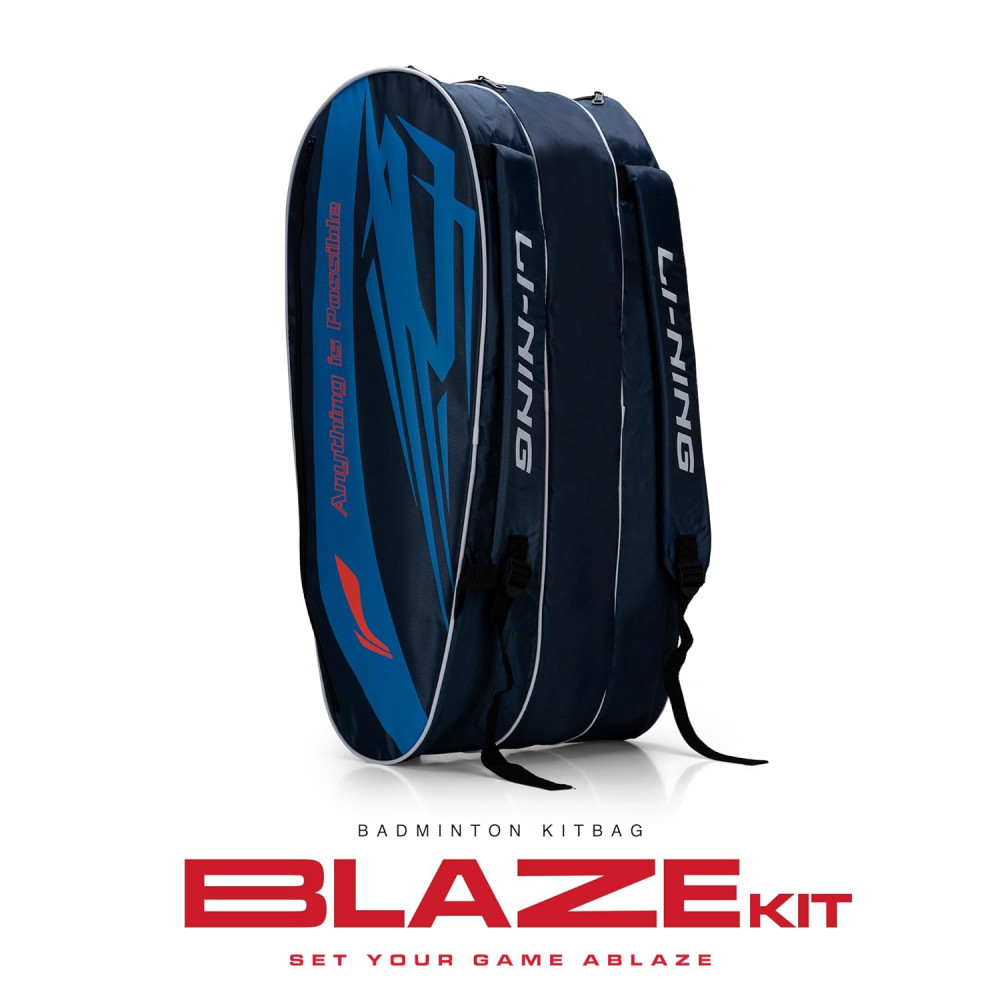 Li-Ning Blaze Triple Zipper Polyester Badminton Kit Bag Li-Ning Blaze Triple Zipper Polyester Badminton Kit Bag