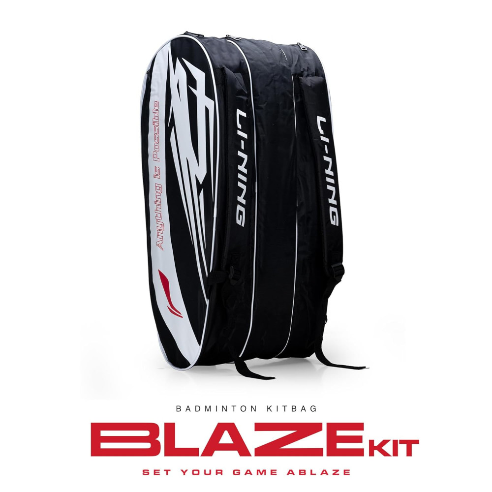 Li-Ning Blaze Triple Zipper Polyester Badminton Kit Bag Li-Ning Blaze Triple Zipper Polyester Badminton Kit Bag