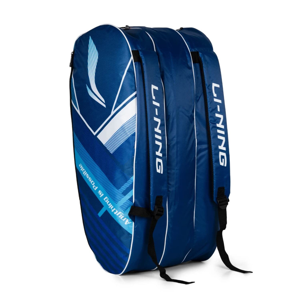 Li-Ning Hustler Triple Compartment with Side Pouch (9 in 1) Badminton Kit Bag (Navy/Turquoise Blue) Li-Ning Hustler Triple Compartment with Side Pouch (9 in 1) Badminton Kit Bag (Navy/Turquoise Blue)