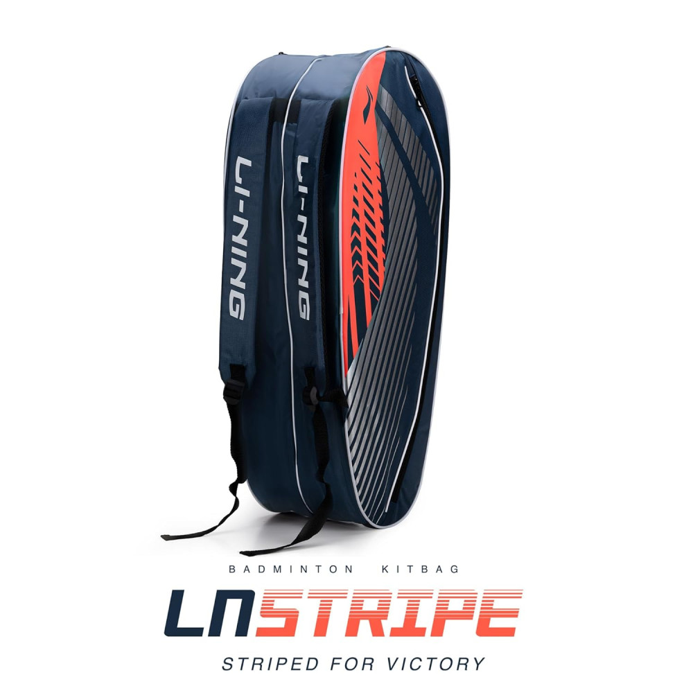 Li-Ning Stripe Double Zipper Polyester Badminton Kit Bag Li-Ning Stripe Double Zipper Polyester Badminton Kit Bag