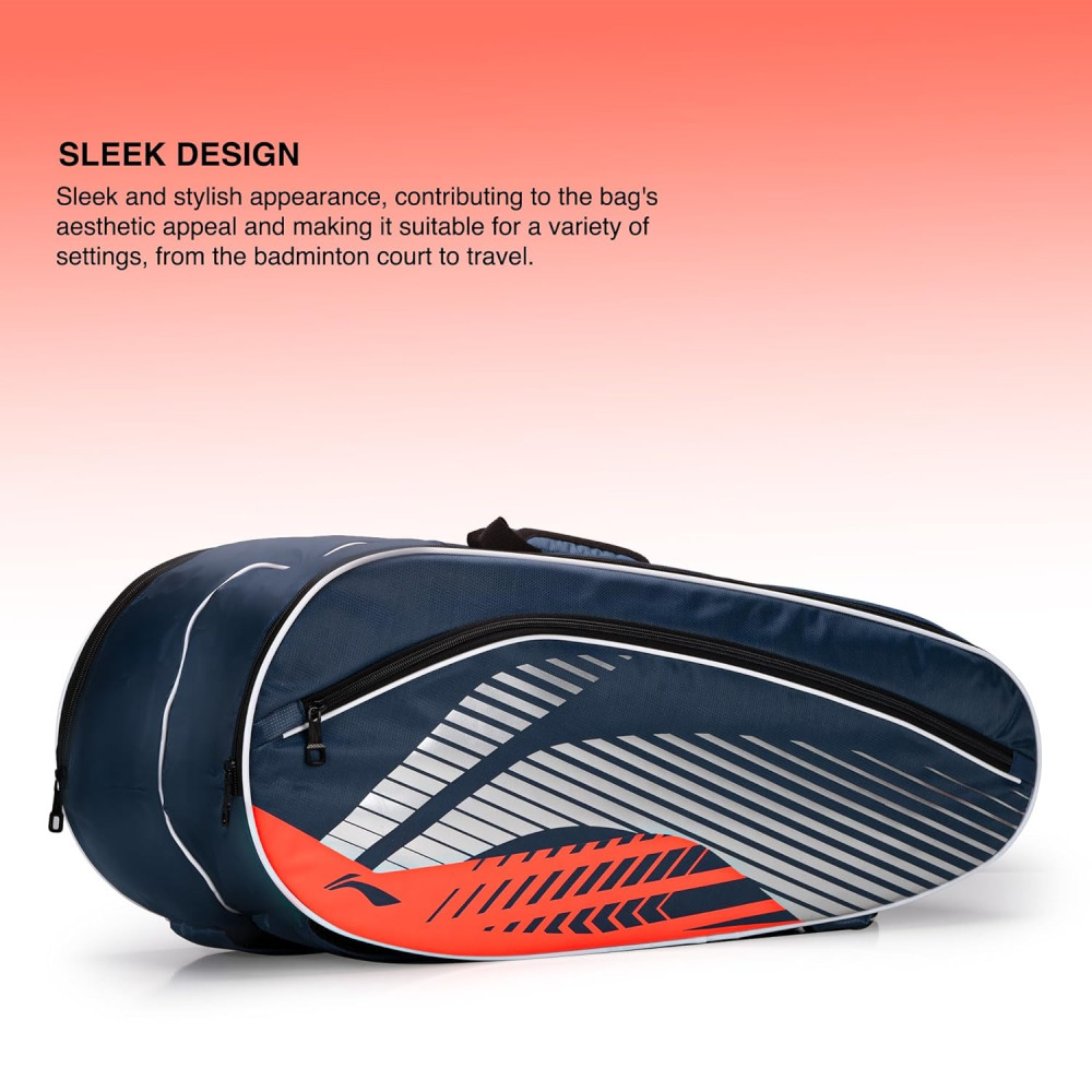 Li-Ning Stripe Double Zipper Polyester Badminton Kit Bag Li-Ning Stripe Double Zipper Polyester Badminton Kit Bag