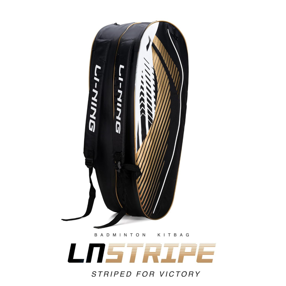 Li-Ning Stripe Double Zipper Polyester Badminton Kit Bag Li-Ning Stripe Double Zipper Polyester Badminton Kit Bag