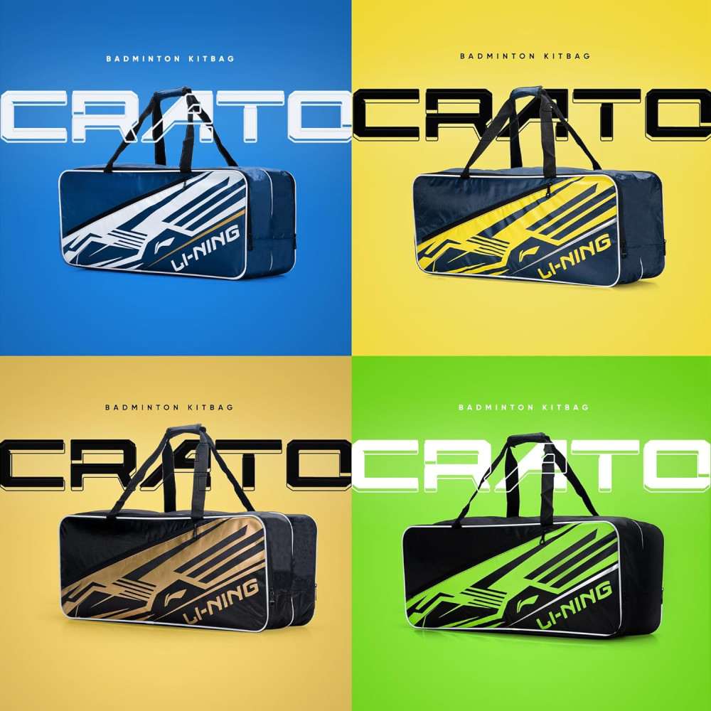 Li-Ning Crato Triple Zipper Polyester Badminton Kit Bag Li-Ning Crato Triple Zipper Polyester Badminton Kit Bag