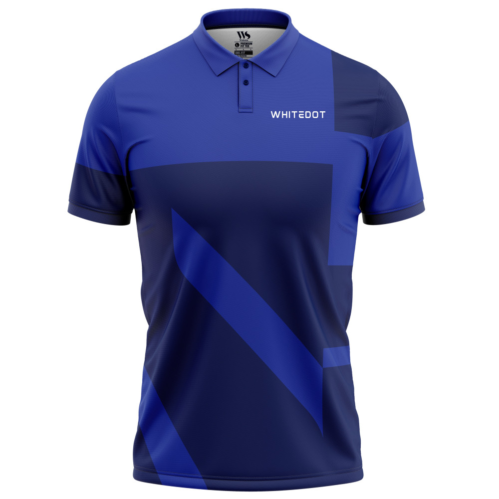 Whitedot Blue Sprit Polo T-Shirt