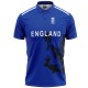 England Blue ODI World Cup 2015 Half Sleeves Cricket Fan Jersey - 100% Dryfit Polyester