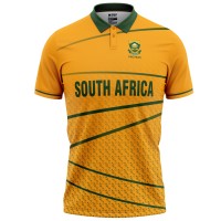 South Africa Yellow 2022 T20 World Cup Half Sleeves Cricket Fan Jersey - 100% Dryfit Polyester - With Name Personalization