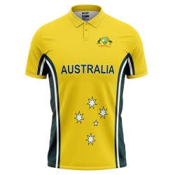 Australia Half Sleeves Cricket Fan Jersey - 100% Dryfit Polyester - With Name Personalization