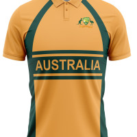 Australia Half Sleeves Cricket Fan Jersey - 100% Dryfit Polyester - With Name Personalization