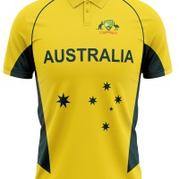 Australia Half Sleeves Cricket Fan Jersey - 100% Dryfit Polyester - With Name Personalization