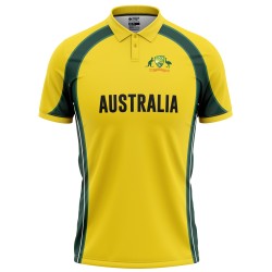 Australia Half Sleeves Cricket Fan Jersey - 100% Dryfit Polyester - With Name Personalization