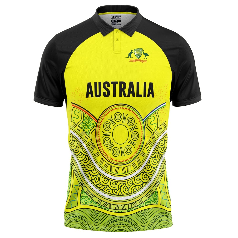 Australia T20 World Cup 2022 Half Sleeves Cricket Fan Jersey - 100% Dryfit Polyester - With Name Personalization