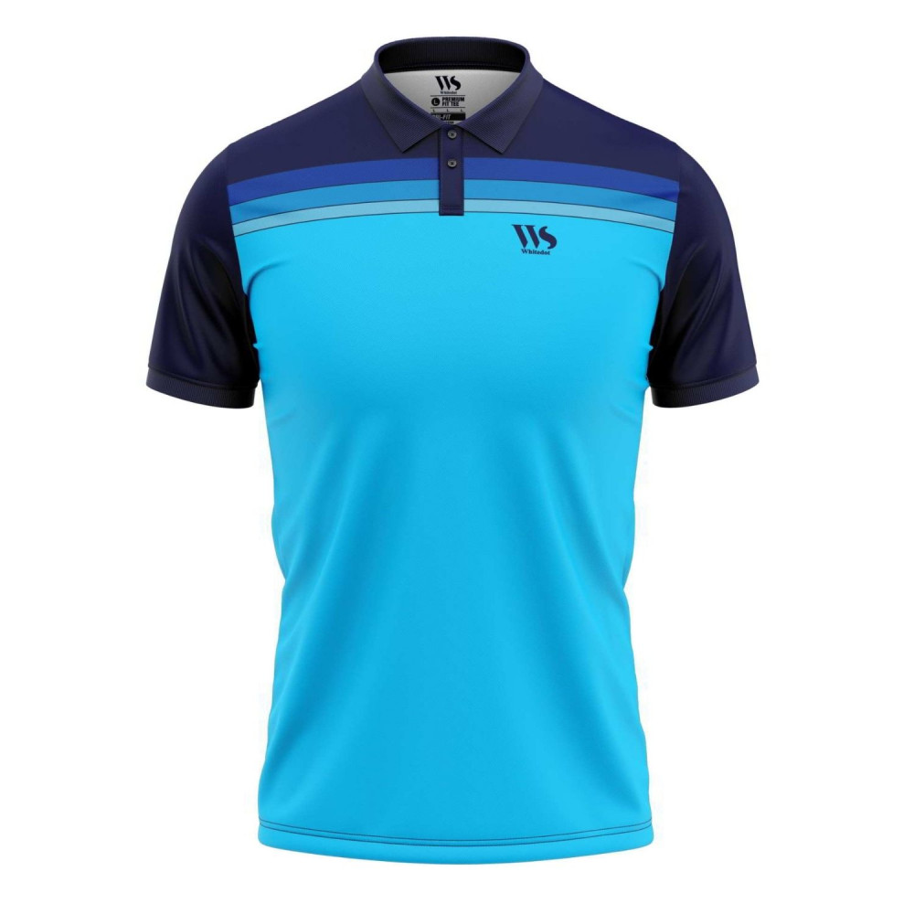 Whitedot India Retro Sky Blue Cricket T-shirt