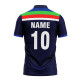 Whitedot India Retro Navy Blue Cricket T-shirt