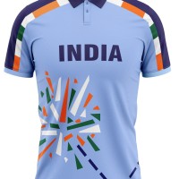 India 1996 ICC Champions Trophy Half Sleeves Cricket Fan Jersey - 100% Dryfit Polyester - With Name Personalisation