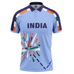 India 1996 ICC Champions Trophy Half Sleeves Cricket Fan Jersey - 100% Dryfit Polyester - With Name Personalisation