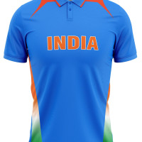India ICC World Cup 2011 Half Sleeves Cricket Fan Jersey - 100% Dryfit Polyester - With Name Personalization
