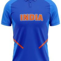 India ICC World Cup 2019 Half Sleeves Cricket Fan Jersey - 100% Dryfit Polyester - With Name Personalization