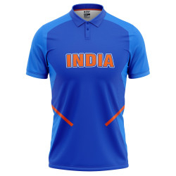 India ICC World Cup 2019 Half Sleeves Cricket Fan Jersey - 100% Dryfit Polyester - With Name Personalization