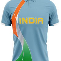 India T20 World Cup 2007 Half Sleeves Cricket Fan Jersey - 100% Dryfit Polyester - With Name Personalisation