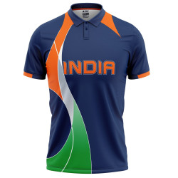 India T20 World Cup 2009 Half Sleeves Cricket Fan Jersey - 100% Dryfit Polyester - With Name Personalization
