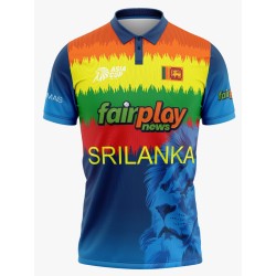Sri Lanka Cricket Asia Cup Jersey 2022 Half Sleeves Cricket Fan Jersey - 100% Dryfit Polyester - With Name Personalization
