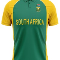 South Africa 2011 ICC World Cup Half Sleeves Cricket Fan Jersey - 100% Dryfit Polyester - With Name Personalisation
