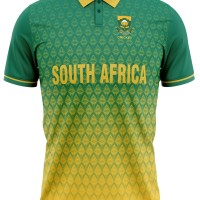 South Africa 2022 ICC World Cup Half Sleeves Cricket Fan Jersey - 100% Dryfit Polyester - With Name Personalisation