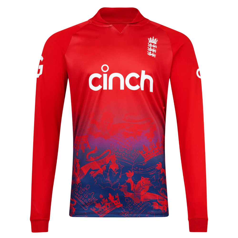 England Red IT20 Full Sleeves Cricket Fan Jersey - 100% Dryfit Polyester