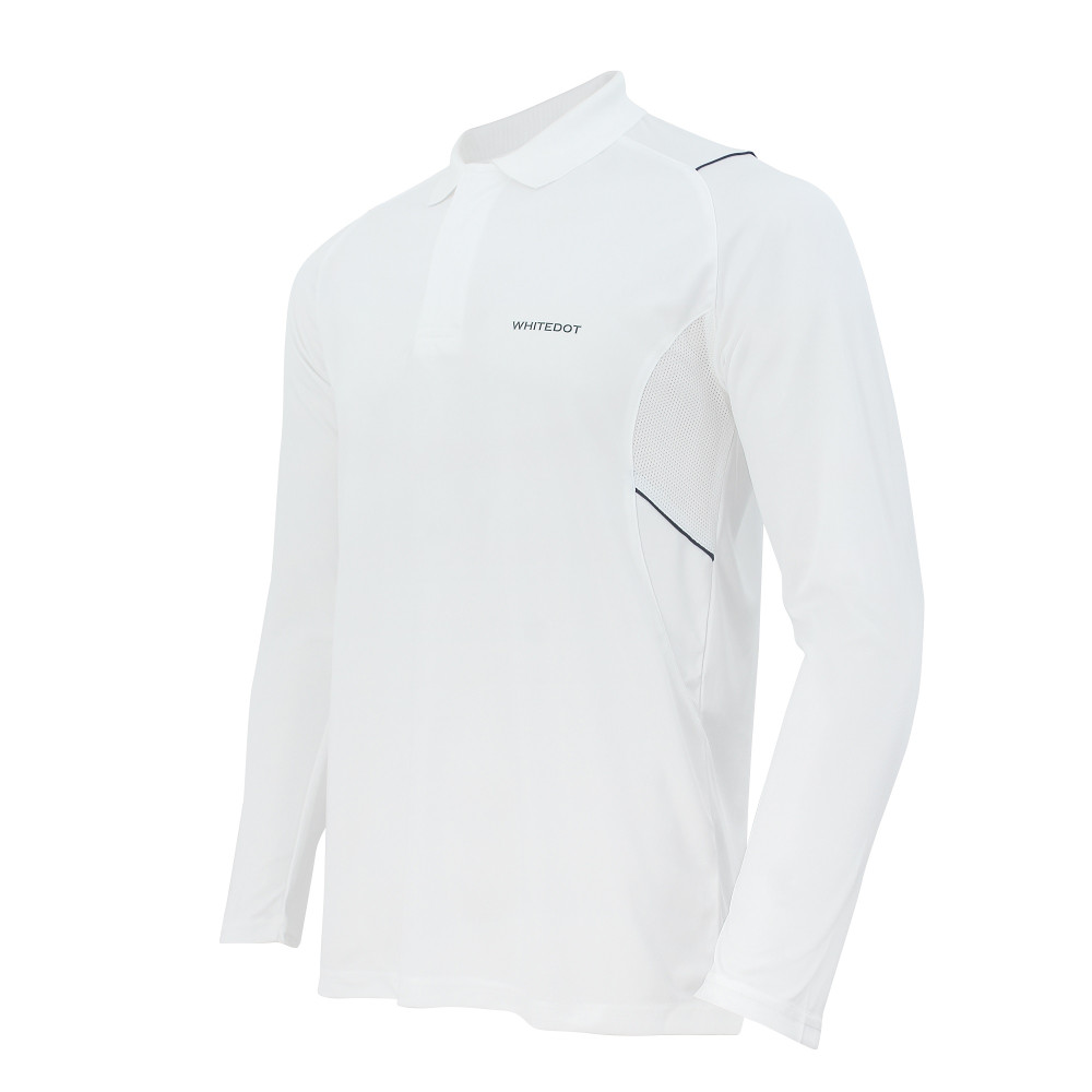 Whitedot Omega Dri-FIT White Full Sleeves Polo T-Shirt