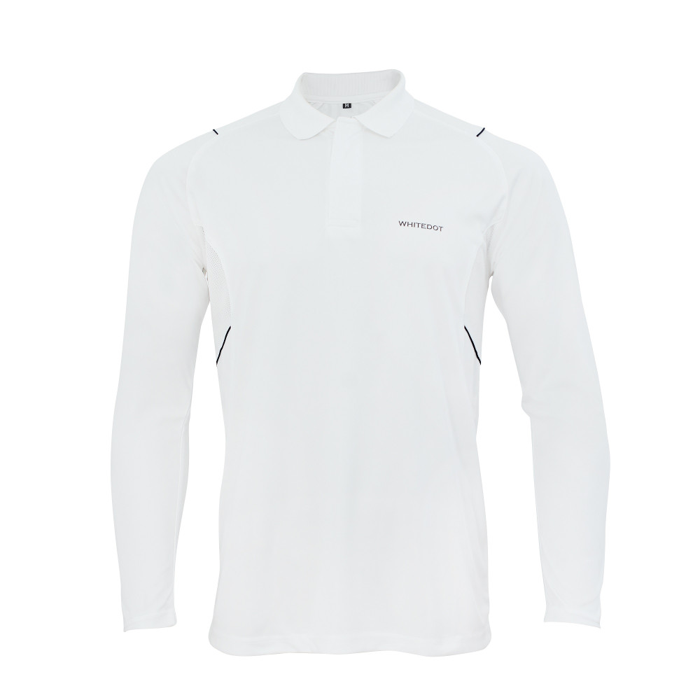 Whitedot Omega Dri-FIT White Full Sleeves Polo T-Shirt