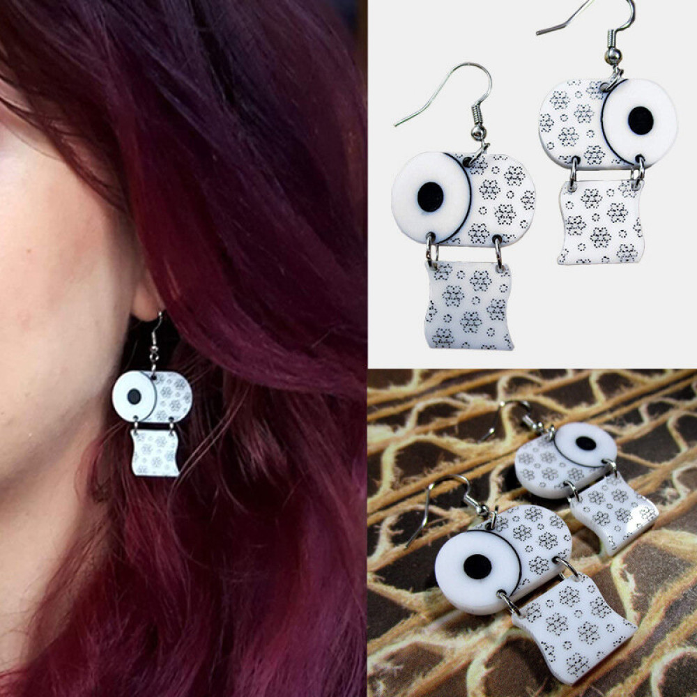 Roll Paper Earrings Paper Towel Earrings Funny Fun Toilet Roll Toilet Paper Earrings Roll Paper Earrings Paper Towel Earrings Funny Fun Toilet Roll Toilet Paper Earrings