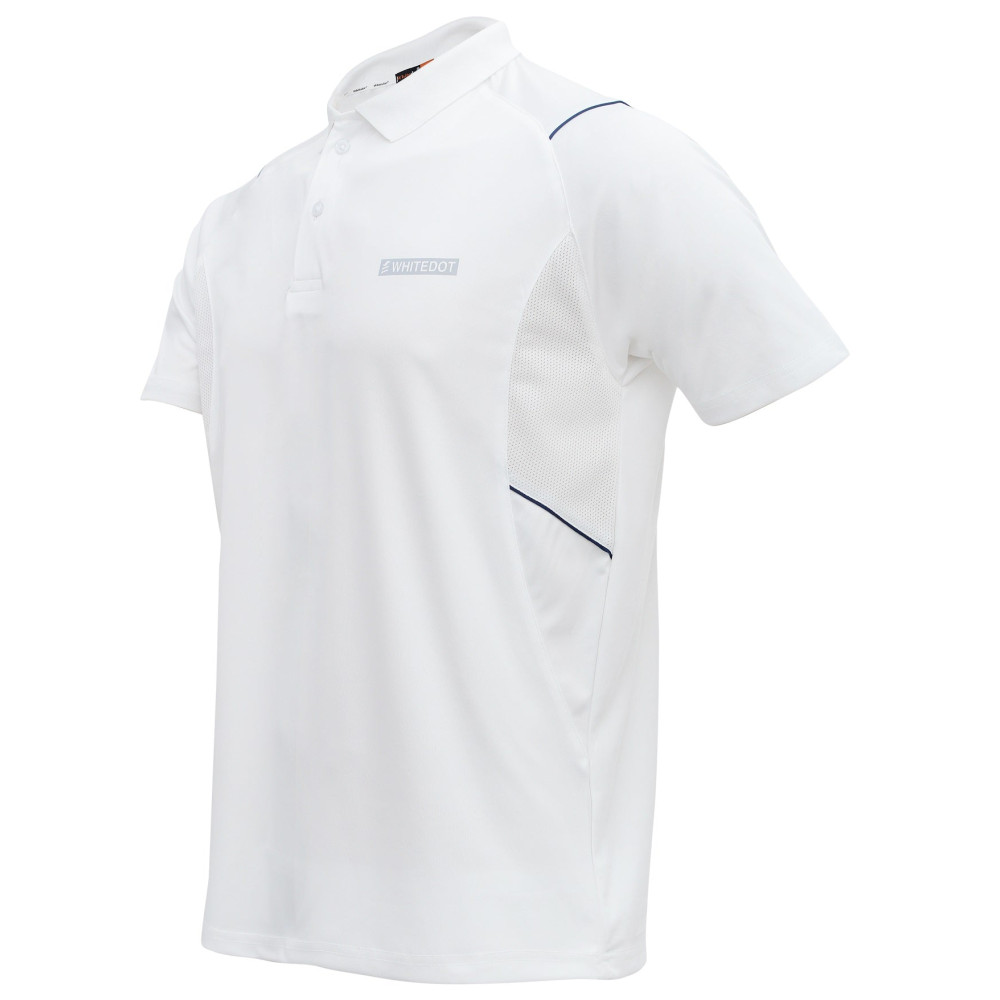 Whitedot Omega Dri-FIT Cricket White Polo T-Shirt Whitedot Omega Dri-FIT Cricket White Polo T-Shirt