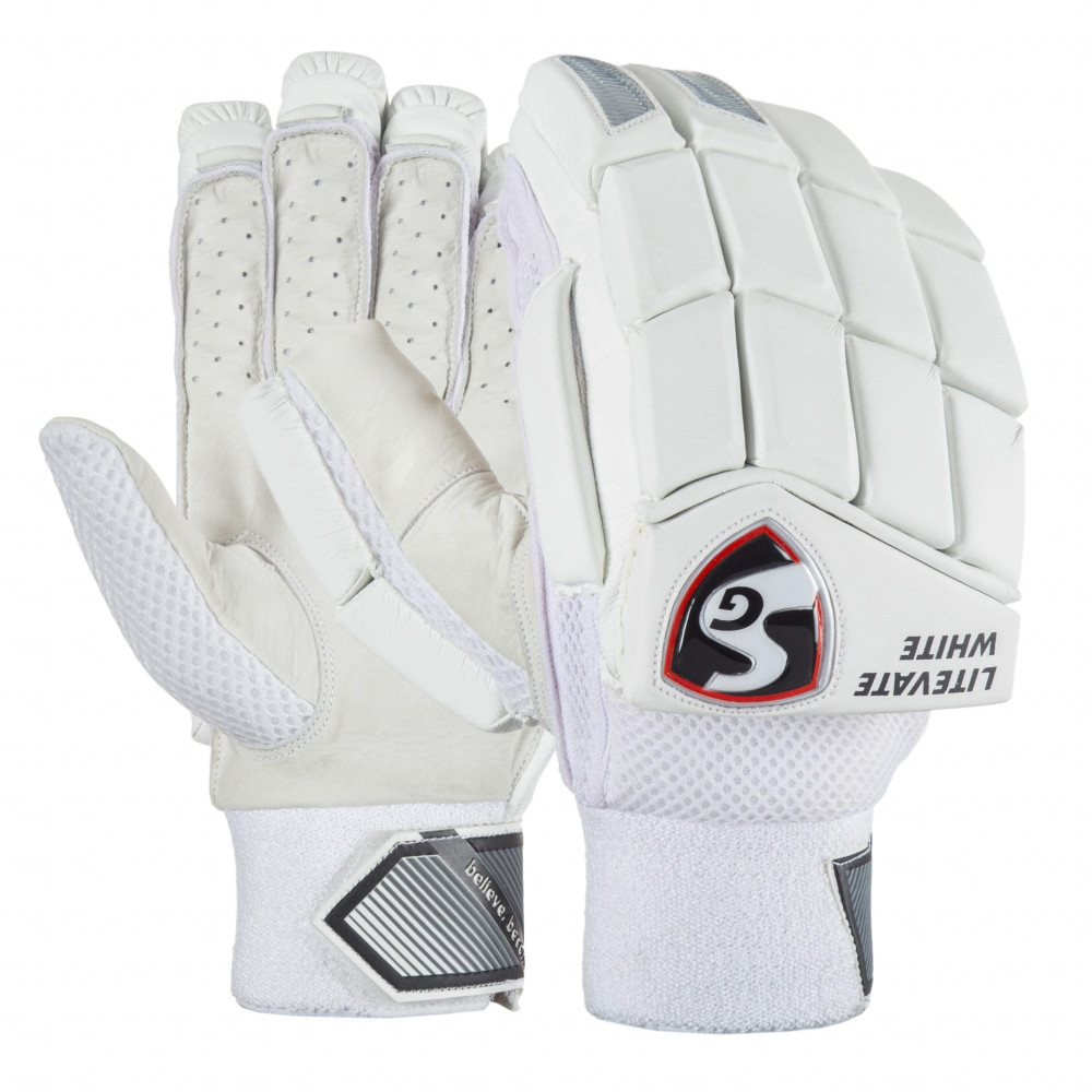 SG Litevate White Cricket Batting Gloves SG Litevate White Cricket Batting Gloves