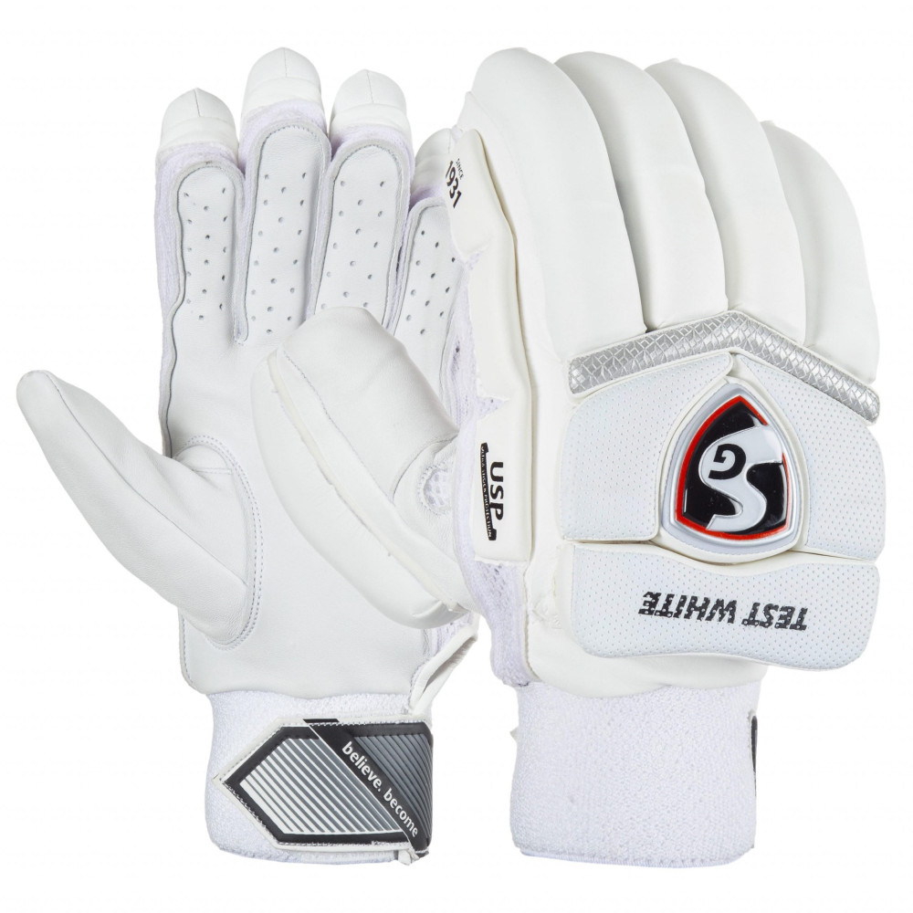 SG Test White Cricket Batting Gloves SG Test White Cricket Batting Gloves