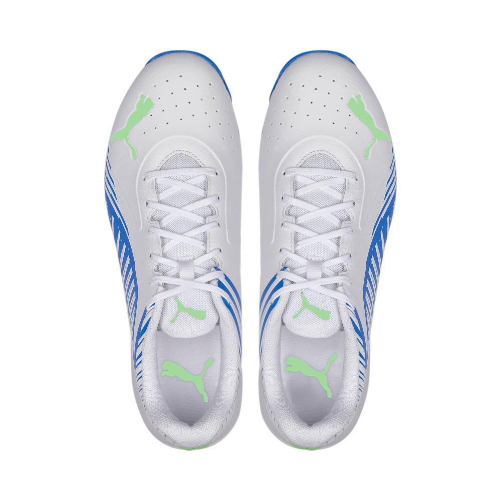 Puma 22 FH Rubber Unisex Cricket Shoes - Puma White-Puma Black-Bluemazing Puma 22 FH Rubber Unisex Cricket Shoes - Puma White-Puma Black-Bluemazing
